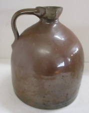 Antique Brown Stoneware Pottery Jug .. Chipped Lip picture