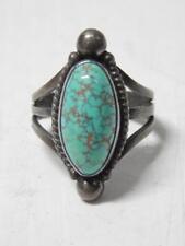 VINTAGE NAVAJO INDIAN STERLING SILVER TURQUOISE RING by CORTEZ H. sz: 7 1/4 picture