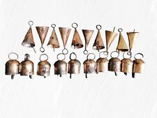 Handmade Shabby Chic Rustic Iron Tin Metal Cow Bells Chimes Vintage Lot 20 Pcs picture