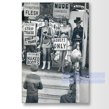 Vintage Circus Carnival Side Show, Peep Show, Black & White Photo Print picture