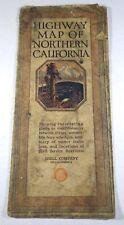 ANTIQUE 1923 SHELL HIGHWAY MAP OF NORTHERN CALIFORNIA, RARE, SOME HEAVY SOILING picture