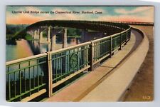 Hartford CT-Connecticut, Charter Oak Bridge, Antique, Vintage Postcard picture