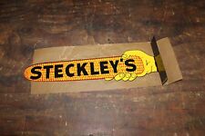 SCARCE 1950s STECKLEY's SEED CORN DEALER 2-SIDED PAINTED METAL FLANGE SIGN NOS picture