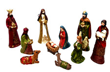 Celebrate It 11 Pc Nativity Set Christmas Decor  Ceramic Painted No Stable picture
