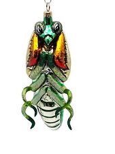 Slavic Treasures Grasshopper Bug Insect Blown Glass Halloween Christmas Ornament picture