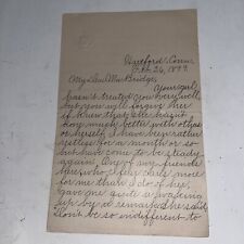 Antique 1899 Letter from Hartford, CT - Mentions Taking A Class At Chapel picture