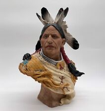 Native American Resin Statue Indigenous Peoples Male Bust picture