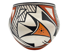 Native American Pottery Acoma Handmade Hand Painted Vase David Antonio picture