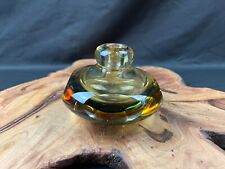 Vintage Multilayer Amber Art Glass Perfume Bottle W/Out Stopper Murano Inspired picture