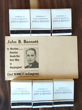 JOHN BENNETT MICHIGAN CONGRESSMAN CAMPAIGN POSTCARD & 6 COMPLIMENTARY MATCH BOX picture