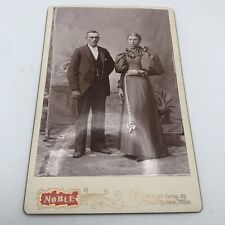 Antique Cabinet Card Photo Elegant Man Woman Couple Weird Dress Grand Rapids MI picture