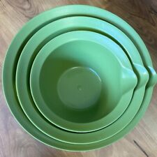 Olive Green Vintage Plastic Set Of Nesting Bowls Please Read picture