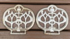Vintage Cast Iron Ornate Door Cover Plate 7” x 6.5” Set Of 2 picture