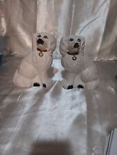 Vtg. Victorian Staffordshire Porcelain Terrier Dog Figurines 1 Pr. picture