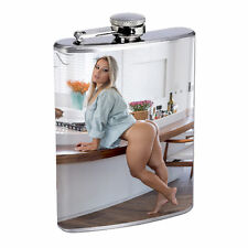 Latina Pin Up Girls D12 Flask 8oz Stainless Steel Hip Drinking Whiskey picture