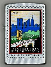 Vintage 2000 Destination Series Stamp WTC NY Skyline Zippo Lighter NEW picture