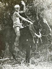 1960s Handsome Shirtless Man Beefcake Guy Rider Horse Gay Int VINTAGE OLD PHOTO picture