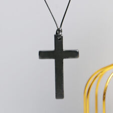Cross Shaped Pendant Shungite Christian Engraved Necklace EMF Protection Healing picture