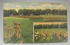 WACS in Review U.S. Army Corp RPPC Linen Postcard World War II 1943 picture