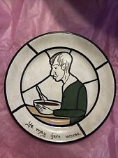 1900's Rare BRISTOL Leaded Lights POTTERY PLATE YE MAY FARE WORSE JOHN BARKER picture