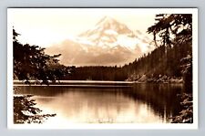 Mount Hood OR-Oregon RPPC, View From Shore Of Lost Lake, Vintage Postcard picture