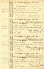 Wiggins' Ferry Co. Sheet of 4 - Shipping Transfer Receipts - Shipping Stocks picture