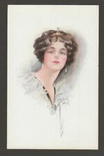 [71807] OLD POSTCARD ARTIST SIGNED COURT BARBER BEAUTIFUL WOMAN  picture