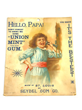 Antique 1904 Union Mint GUm Seydel St Louis MO Advertising Trade Card telephone picture