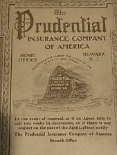 VINTAGE 1917 PREMIUM RECEIPT BOOK Prudential Insurance Co of America NEWARK NJ picture