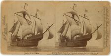 c1890's Real Photo Jarvis Stereoview Card Columbus Flagship 