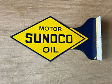 Porcelain Sunoco Motor Oil Enamel Sign Size 24