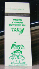 Vintage Matchbook Cover V6 Highwood Illinois Froggy's French Cafe Frog Funny picture