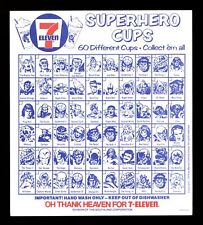 Marvel Super Heroes 7-11 Cup Checklist (1975) picture