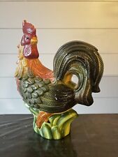 Ceramic Rooster 12 Inch Vintage Farmhouse Decoration Figure. Chicken. Rustic picture