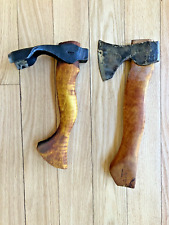 SET OF 2 ELDER ANVIL CARVING HATCHET & BOWL ADZE WOODWORKING HAND FORGED AXE picture