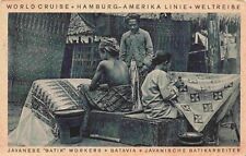1930 Batavia Jakarta Indonesia Batik World Cruise Hamburg American Line Postcard picture
