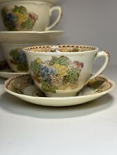 Antique Woods Burslem England China Tea Cups And Saucers Set Of 4 picture