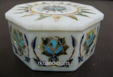4 x 4 Inches Nature Pattern Inlay Work Jewelry Box for Her Marble Giftable Box picture