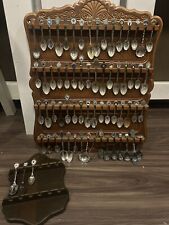 VINTAGE Lot Of 67 Mini Mixed Souvenir COLLECTOR'S SPOONS with display racks picture