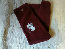 Scottie Scotty Dog Burgundy Golf Towel Embroidered Wheatie Golfer picture