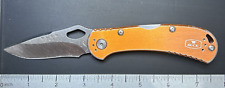 Buck USA 722 Spitfire Orange Midlock Folding 2013 USED Pocketknife W/Carry Clip picture