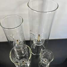 Wolfard Glass Set Of 4 Oil Lamps In Each Size 15in, 12in, 9,in & 6in w/Wicks picture