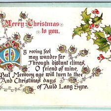 1914 American Red Cross Stamp Merry Christmas Postcard New Year Vtg A68 picture
