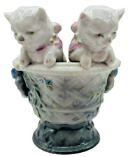 Lipper and Mann L&M Porcelain Kittens Vase Match Striker Holder Vintage 1920's picture