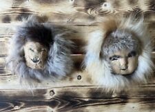 Vintage Native Alaskan Fur Hide Masks Inuit Eskimo Charlene Killbear picture