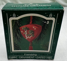Vintage 1985 Hallmark Friendship Fabric Ornament Box Ornament FAST Shipping picture