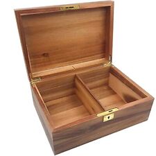 Large Wood Storage Box Decorative Wooden Box with Hinged Lid and Locking Key ... picture