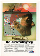1977 Jacques Cousteau The Cousteau Odyssey Tv specials retro art print ad  S44 picture