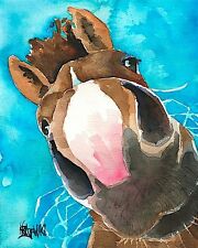 Nosey Horse Art Print Signed by Artist Ron Krajewski Painting 8x10  picture