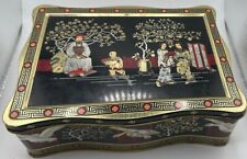 Black Japanese Design Vintage Collectable Empty Tin picture